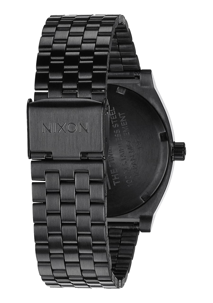NIXON Time Teller A045 - Matte Black / Gold - 100m Water Resistant Men's Analog Fashion Watch (37mm Watch Face, 19.5mm-18mm Stai