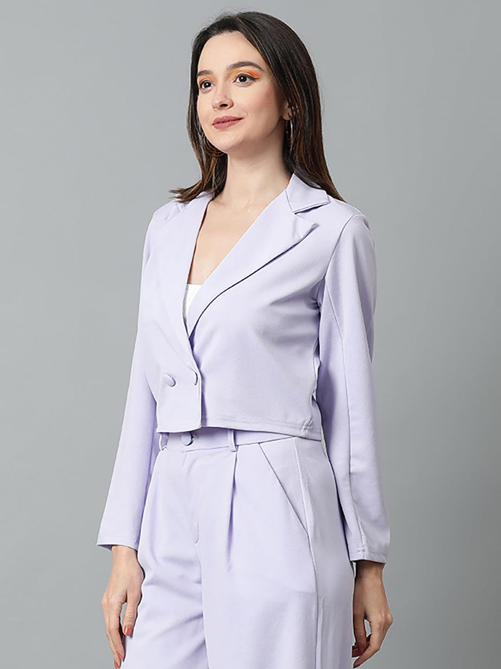 Kotty WomenS Solid Single Breasted Casual Blazer Light Purple