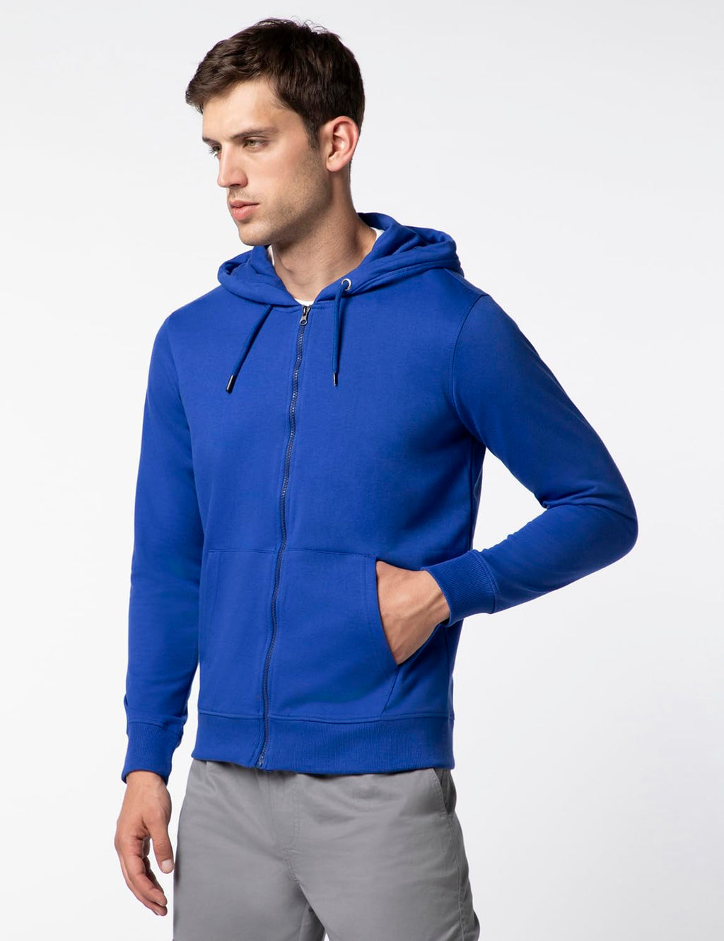 FYLTR Mens Casual Zip-Up Hoodie with Drawstring Detail