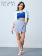 The Souled Store Boho Blue Women and Girls All Over Printed Polyester Blend Mini Skorts