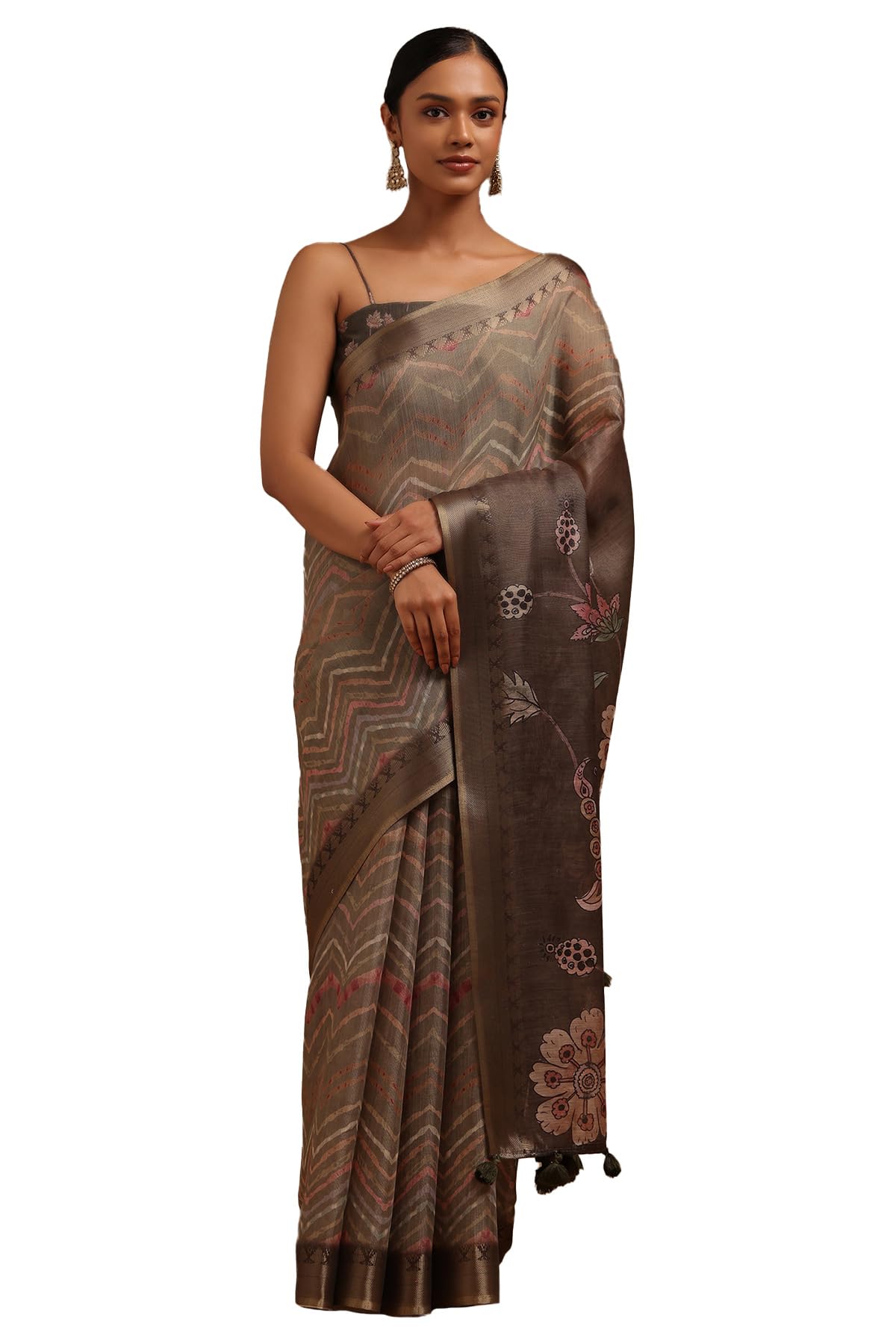 Soch Women Tissue Chevron Saree