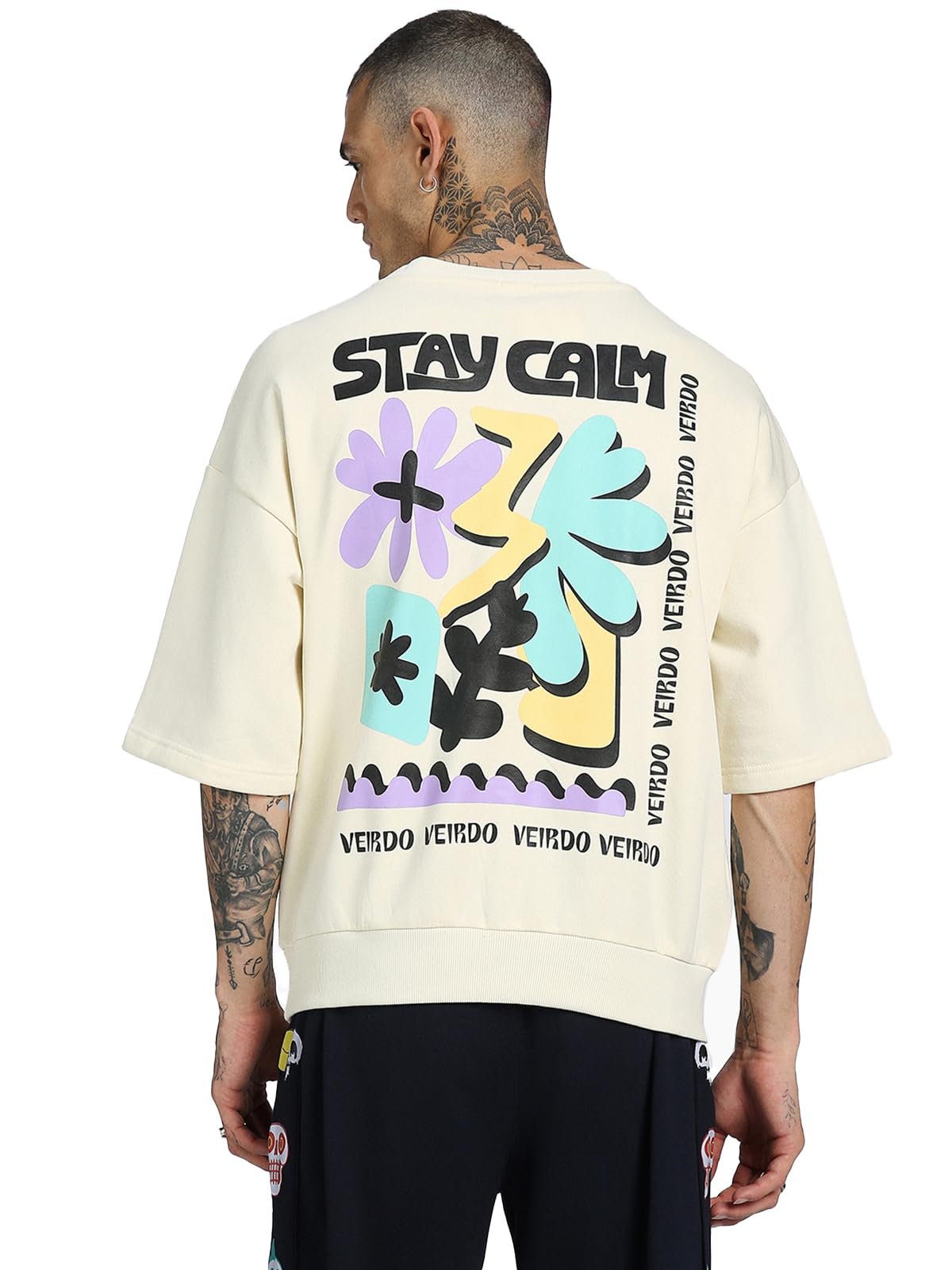 Veirdo Men's Cotton Poly Fleece Regular Fit Graphic Print Sweatshirt