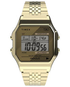 Timex T80 34mm Watch - Gold-Tone with Stainless Steel Bracelet