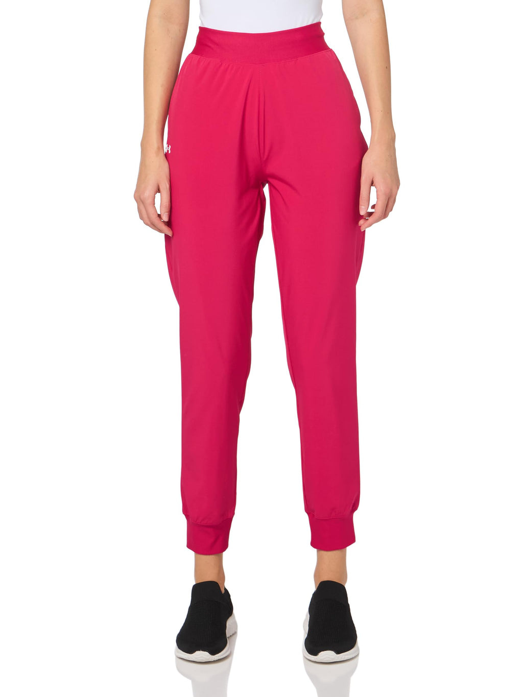 Under Armour Womens Armoursport Woven Pants, (681) Shaded Fuchsia / / White, Large Tall