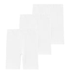 Kyda Kids GirlsS Stretchable Anti Bacterial Cycling Shorts, Yoga & Workout Gym Shorts (Pack Of 3) White
