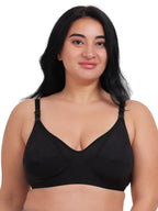 Fabme WomenS Cotton Non-Padded Wire Free Maternity Bra Black