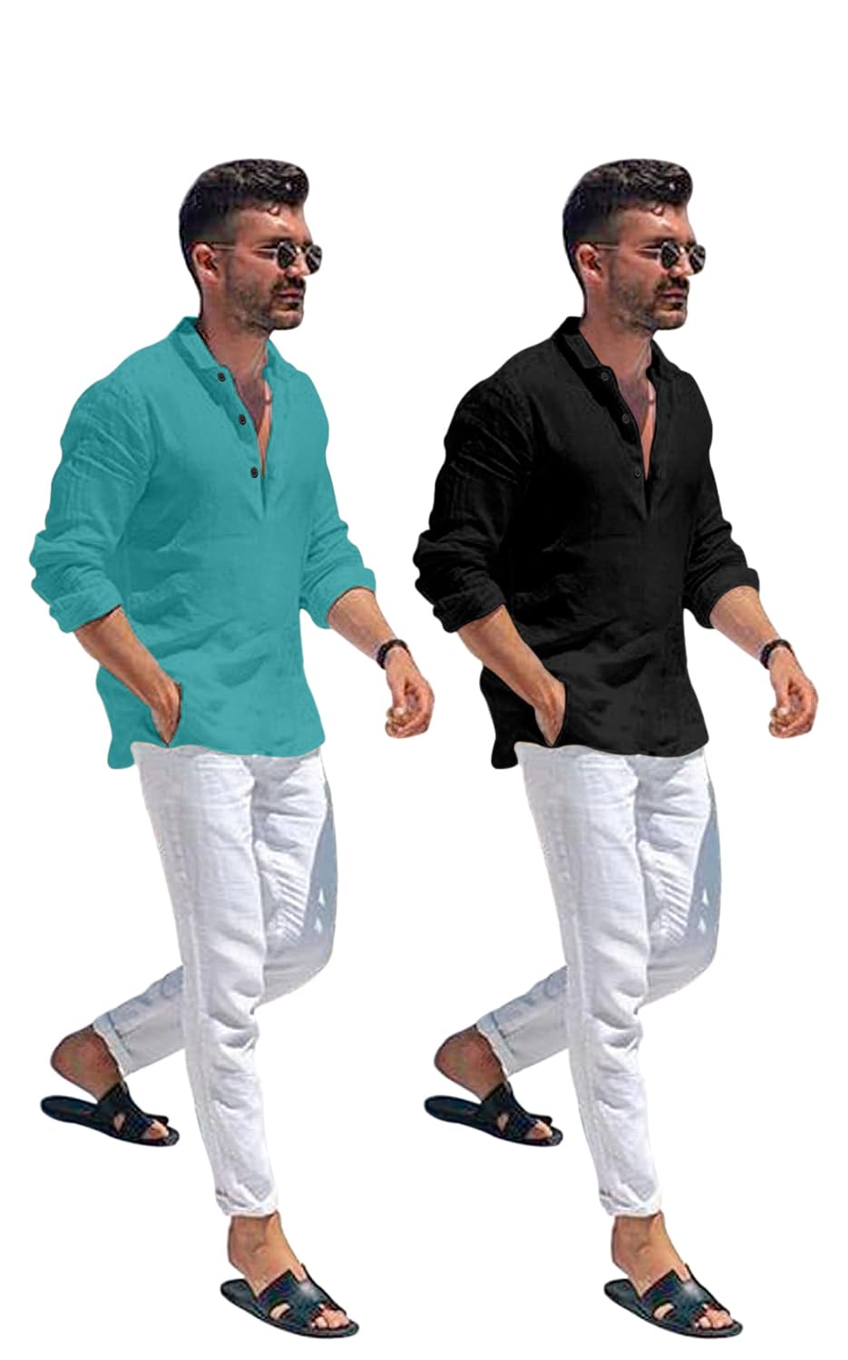 Zartha MenS Regular Fit Solid Pattern Cotton Blend Kurta With Spread Collar Long Sleeve And Standard Length | Shirt For Man