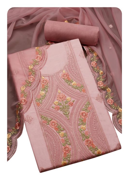 Soch Women Glass Tissue Embroidered Unstitch Dress Material with Sequins