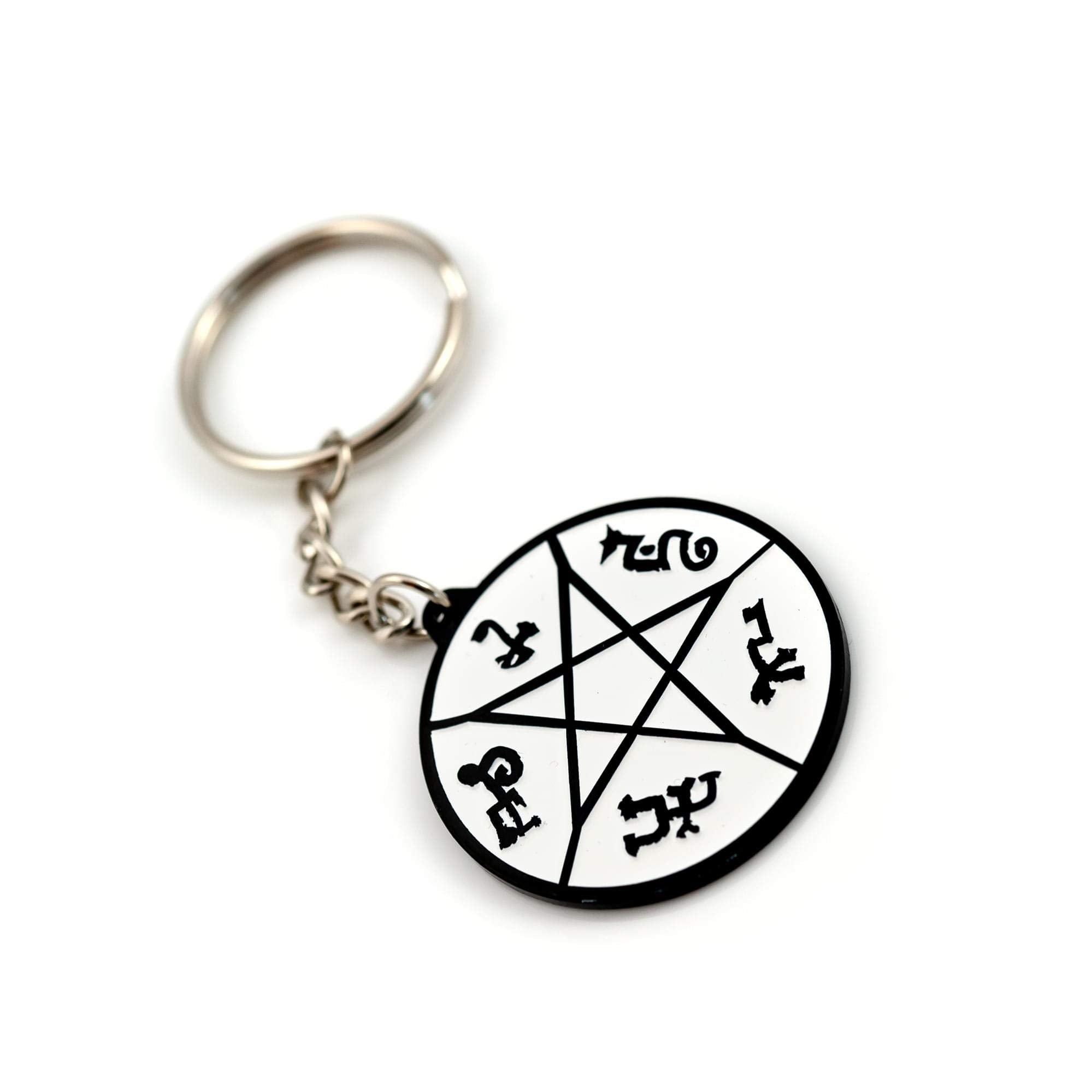 Official Supernatural Devils Trap Metal Keychain - Features Soft Enamel Design - Perfect for Rings, Purses, Backpacks - Premium