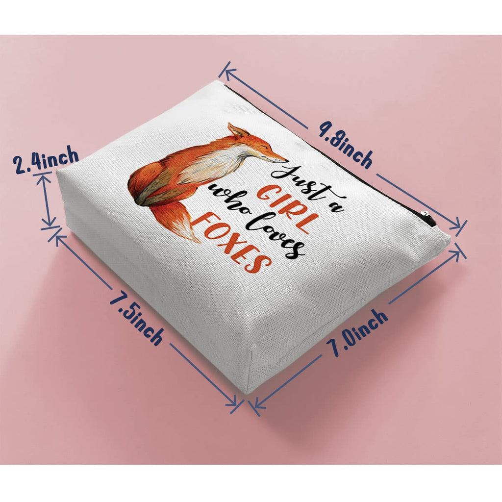 BiuNiuring Fox Cosmetic Bag Gift for Women, Fox Gifts for Fox Lovers, Fox Makeup Bag Gift, Who Loves Foxes Cosmetic Bag