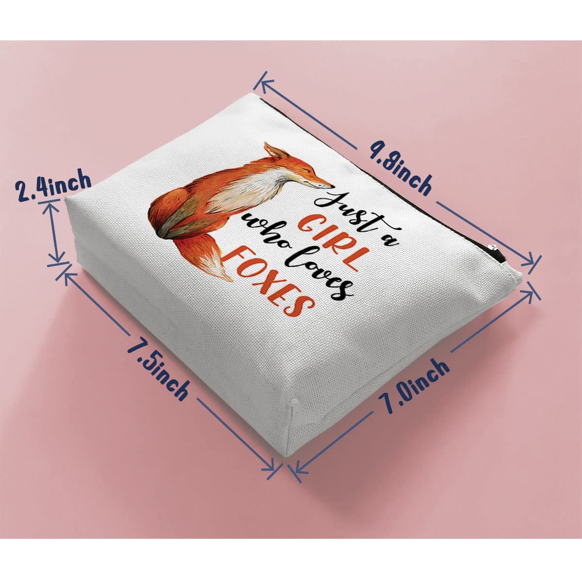 BiuNiuring Fox Cosmetic Bag Gift for Women, Fox Gifts for Fox Lovers, Fox Makeup Bag Gift, Who Loves Foxes Cosmetic Bag