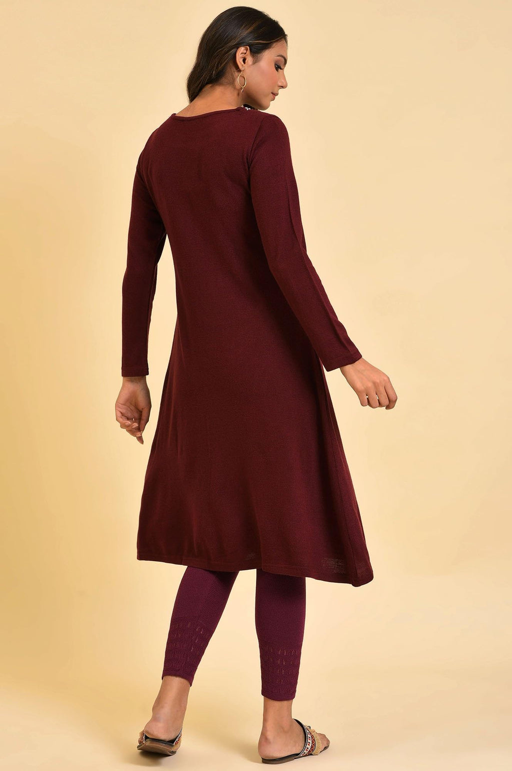 W For Woman Acrylic Women'S Winter Regular Kurta