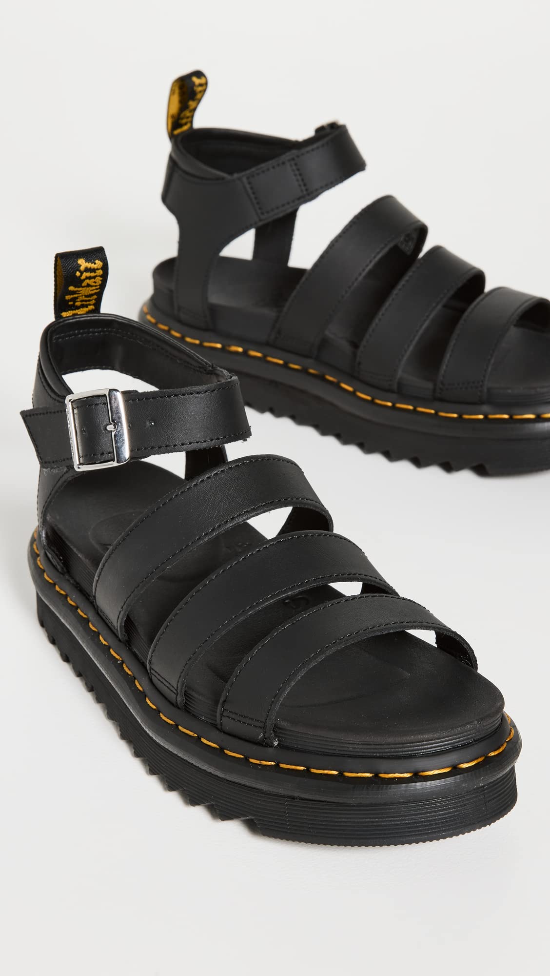 Dr. Martens Women's Blaire Fisherman Sandal, Black Hydro Leather,