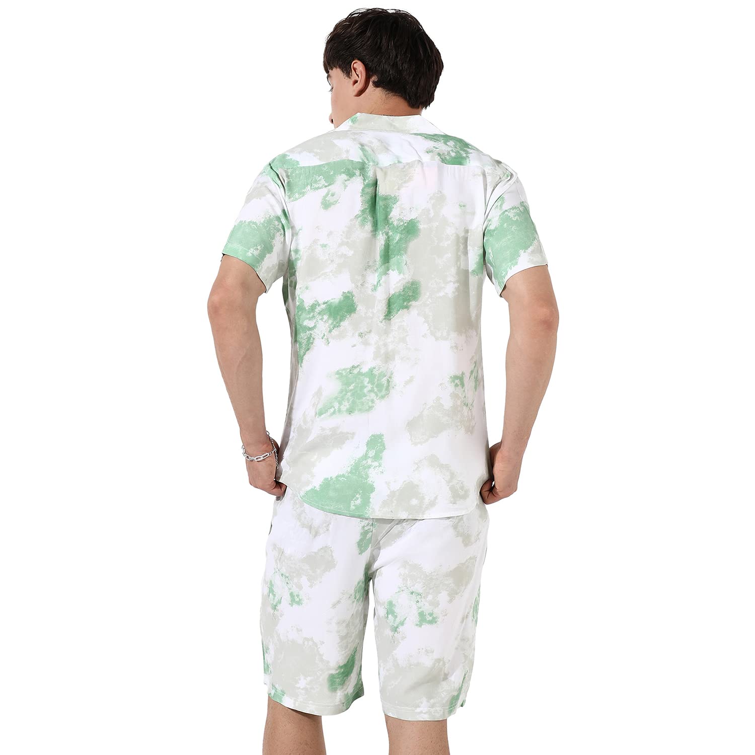 Campus Sutra Men'S Multicolour Tie-Dye Print Co-Ord Set For Casual Wear | Cotton Rayon Fabric | Clothing Set Crafted With Comfor