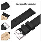 Ritche 22mm Quick Release Classic Vintage Leather Watch Band Compatible with Samsung Gear S3 Frontier Watch Black Genuine Leathe