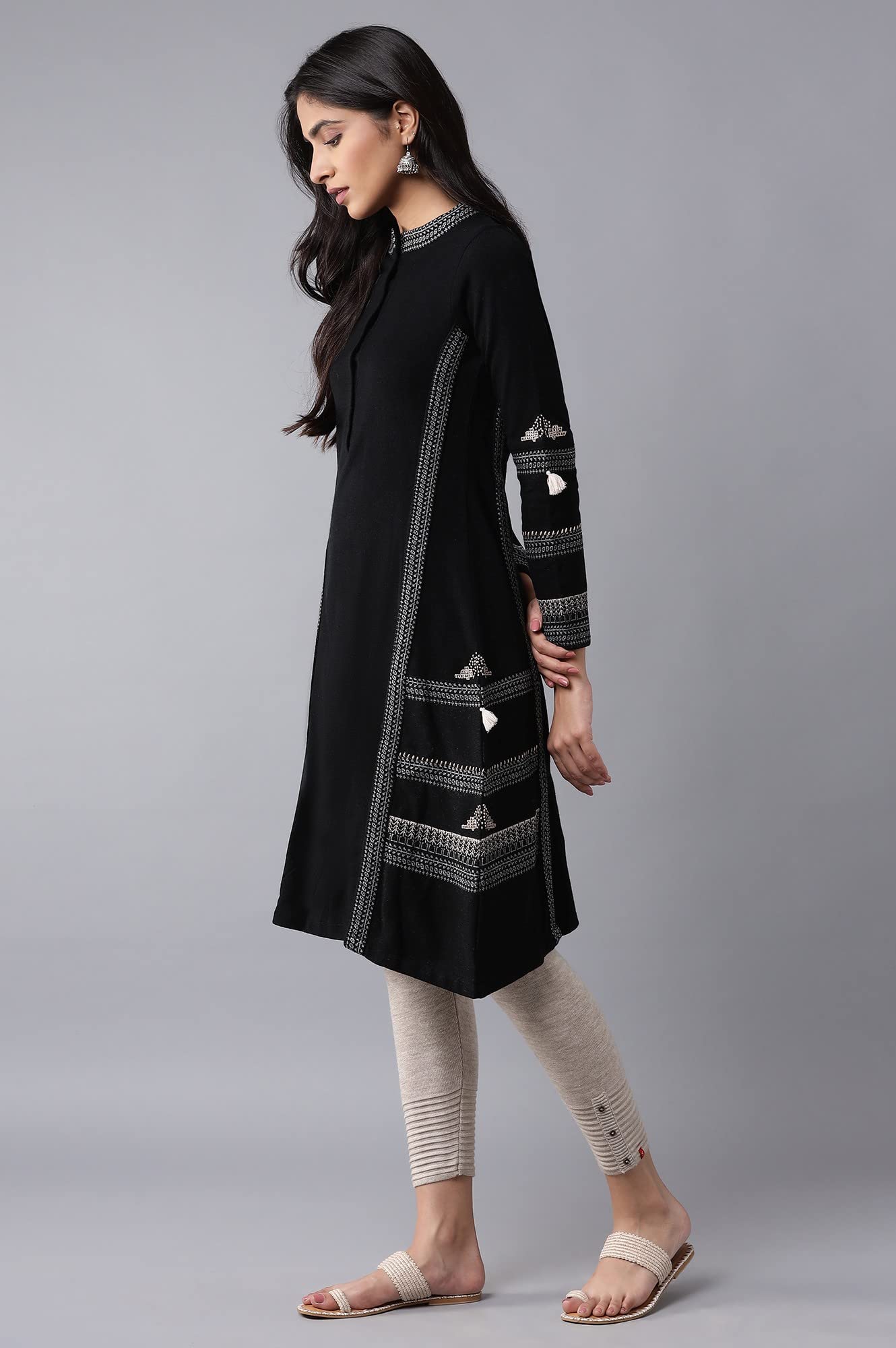 W For Woman Acrylic Women A-Line Winter Regular Kurta