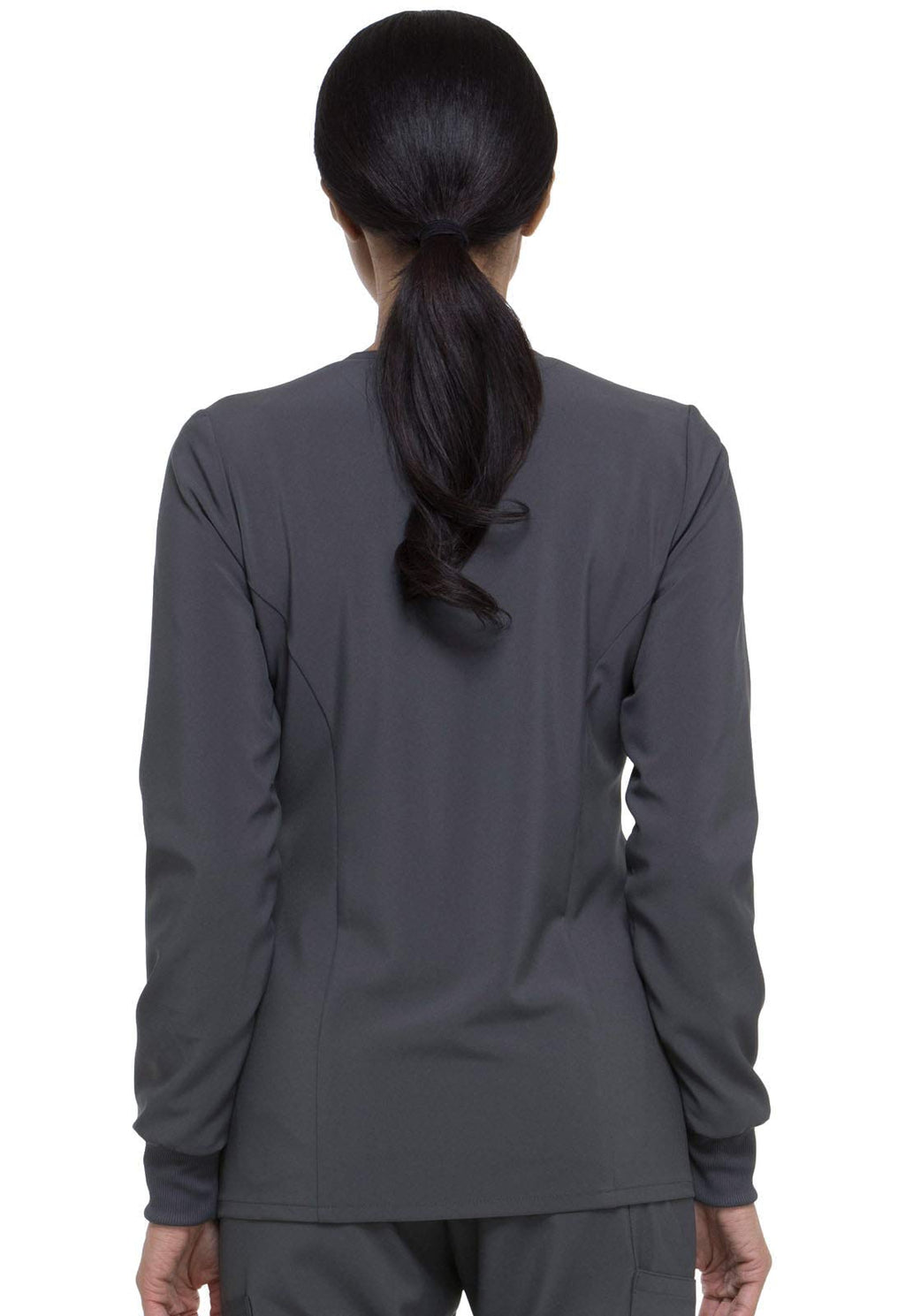 Dickies Scrub Jackets For Woman Snap Front Warm-up Jacket With 2 Pockets Plus Size - DK305, 5XL, Pewter