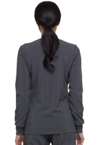 Dickies Scrub Jackets For Woman Snap Front Warm-up Jacket With 2 Pockets Plus Size - DK305, 5XL, Pewter