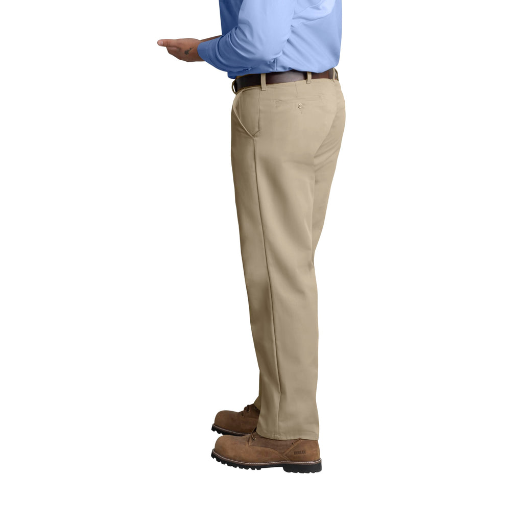 Red Kap Mens Stain Resistant, Flat Front work Pants, Khaki, 44W x 30L