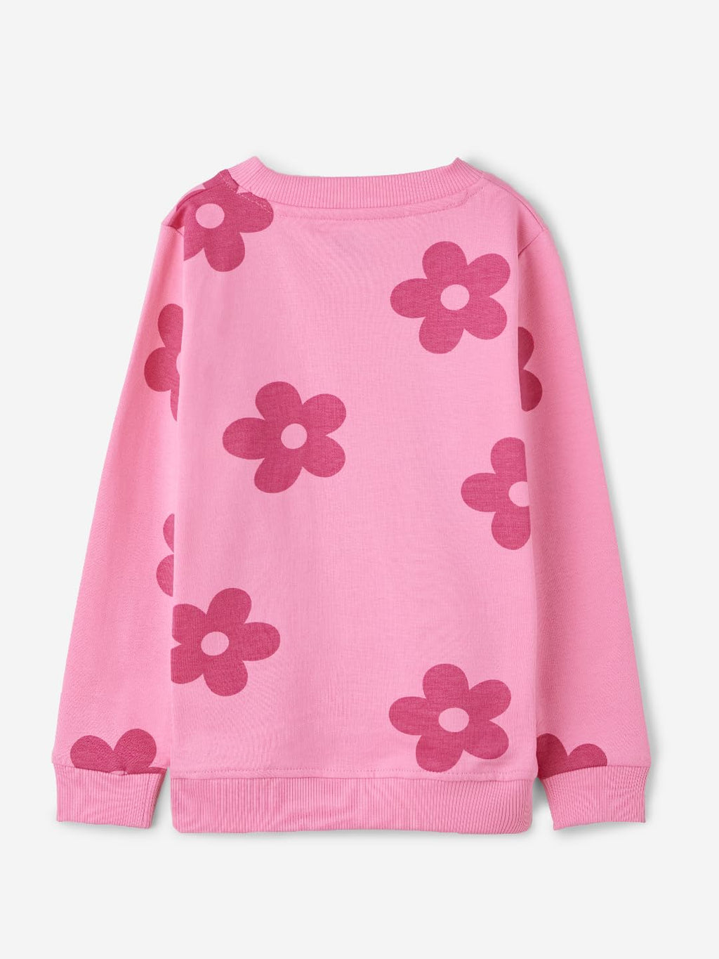 The Souled Store Official Girls TSS Originals: Pink Flora Cotton Sweatshirts Hoodies Sweatshirts Pullovers Fleece Zip-up Graphic
