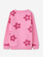 The Souled Store Official Girls TSS Originals: Pink Flora Cotton Sweatshirts Hoodies Sweatshirts Pullovers Fleece Zip-up Graphic