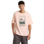 Nobero MenS Oversized Printed T-Shirt Blush