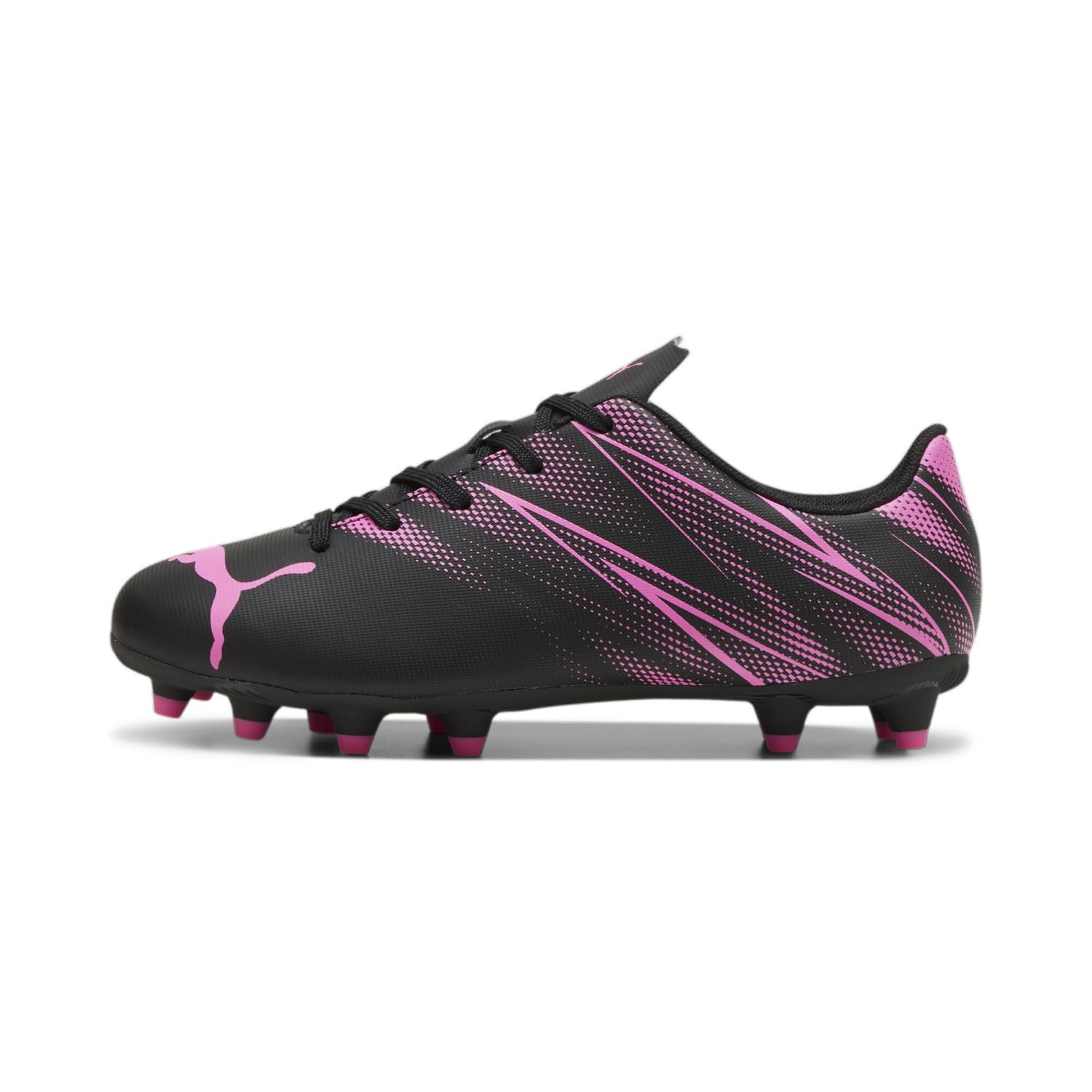 PUMA Kids Attacanto Firm, Artificial Ground Soccer Cleats Sneaker, Black-Poison Pink, 12 US Unisex Toddler