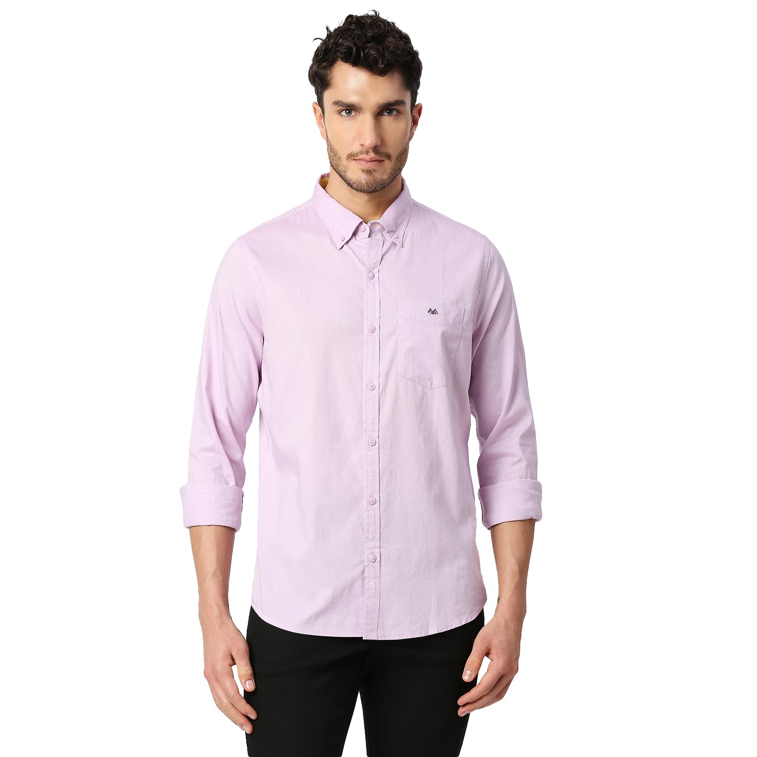 Thomas Scott Solid Color Long Sleeve Regular Fit Casual Shirt for Mens