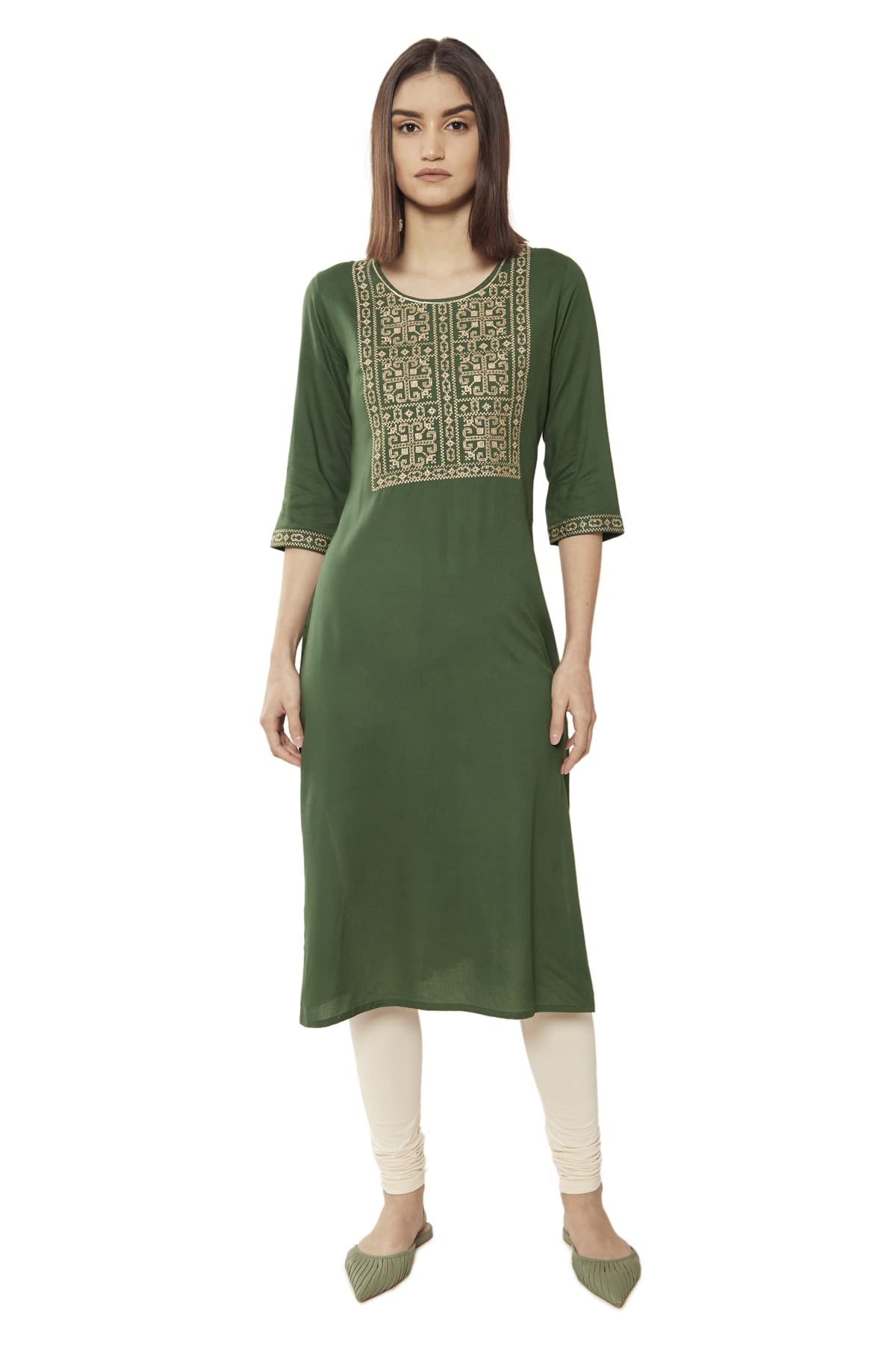Soch Women Rayon Embroidered Regular Dress Shirt (