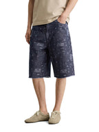 The Indian Garage Co Mens Wide Leg Mid-Rise Denim Shorts