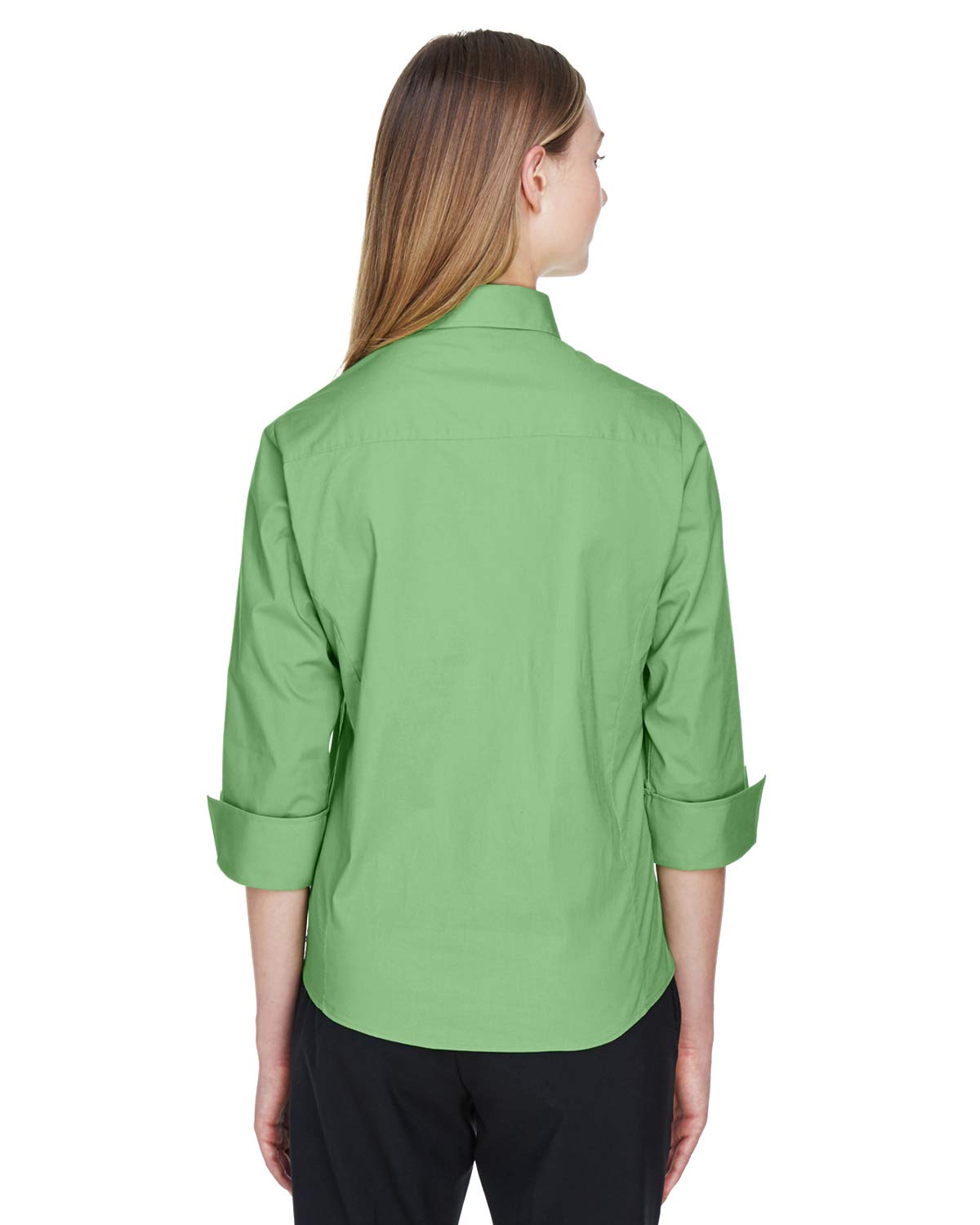 Ladies Perfect Fit34-Sleeve Stretch Poplin Blouse - LIME - S(D0102H7YEQT)