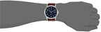 Timex Men's Easy Reader 38mm Watch - Silver-Tone Case Blue Dial with Brown Croco Leather Strap
