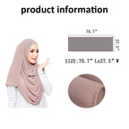 LMVERNA Chiffon Hijab Scarf Solid Color Luxurious Soft Hijab Long Scarf Wrap Scarves (Light khaki)