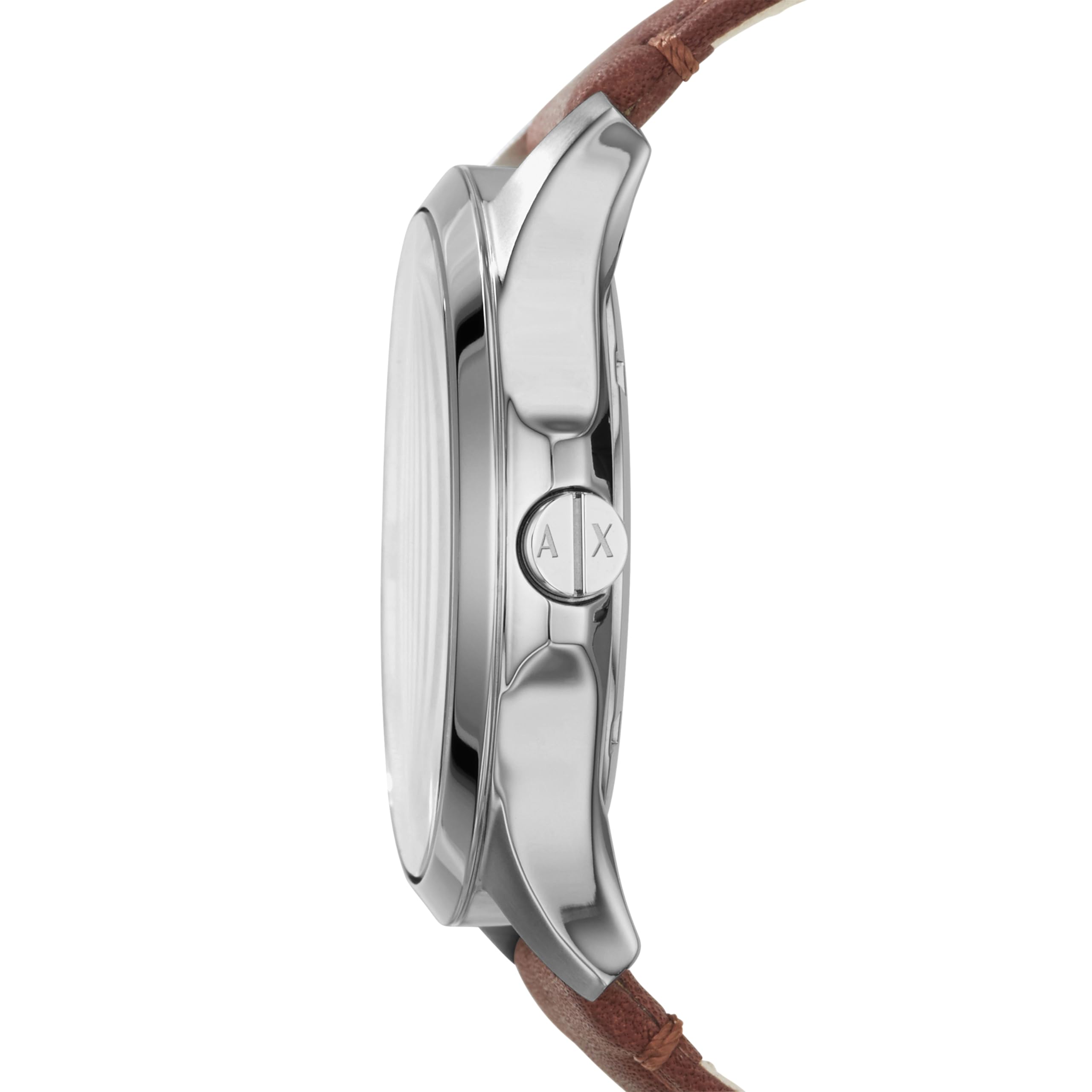 A|X ARMANI EXCHANGE Men's Stainless Steel and Brown Leather Watch (Model: AX2133)