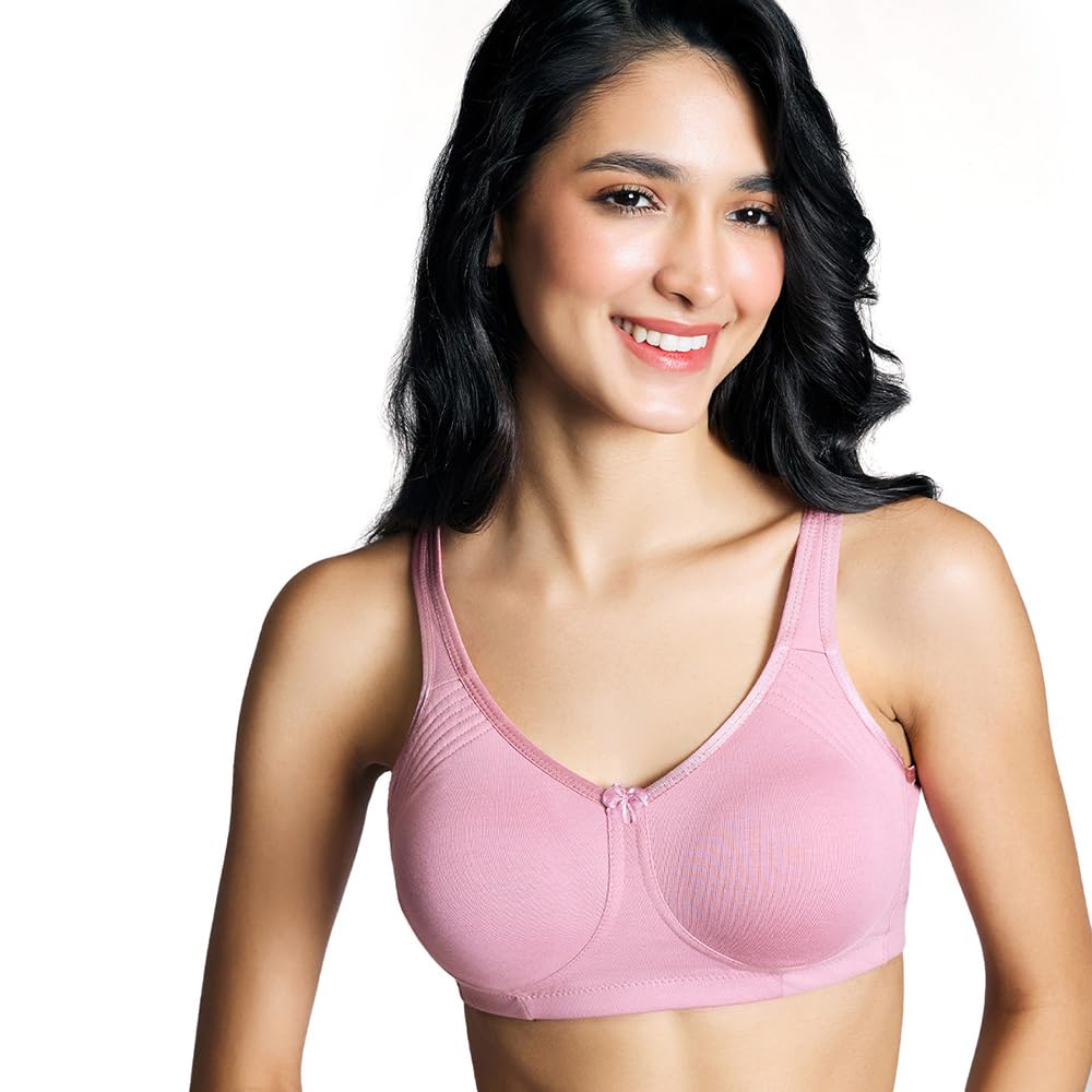 NYKD Encircled with Love Everyday Cotton Bra for Women Non Padded, Wirefree, Full Coverage - Side Support Shaper - Bra, NYB169, 