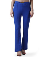 POPWINGS Casual Regular Fit Solid Trousers for Women | Pull On Straight Leg Women Trouser for Summer | Stylish Western Long Trou