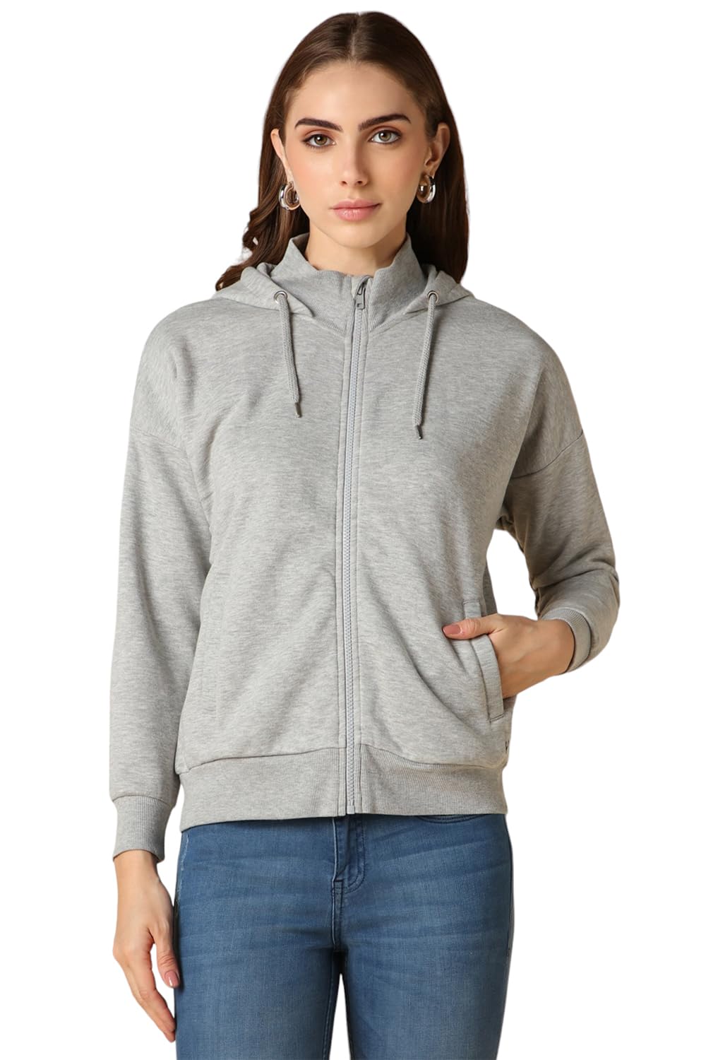 Allen Solly Women Regular Fit Solid Full Sleeve Hoodie