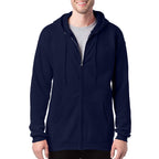 Hanes Mens Full Zip Ultimate Heavyweight Hoodie, Navy, Small