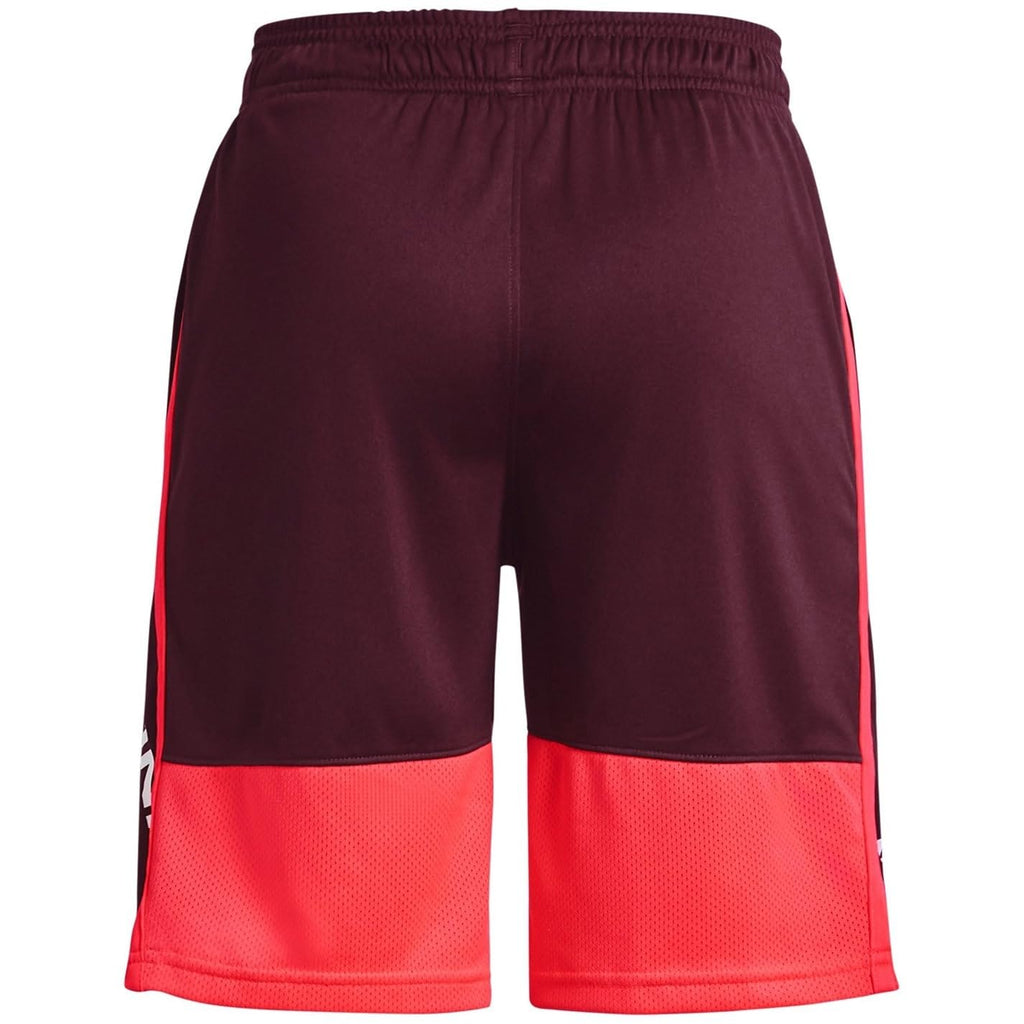 Under Armour Boys' Stunt 3.0 Shorts, (602) Dark Maroon/Beta/White, X-Large