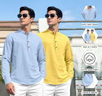 Royalscout Combo Of MenS Solid Cotton Blend Full Sleeve Straight Kurta Shirt (Pack Of 2)