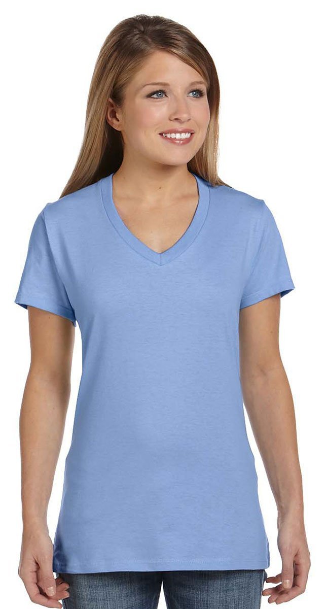 Ladies Perfect-T V-Neck T-Shirt - MAROON - 3XL(D0102H7DU96)