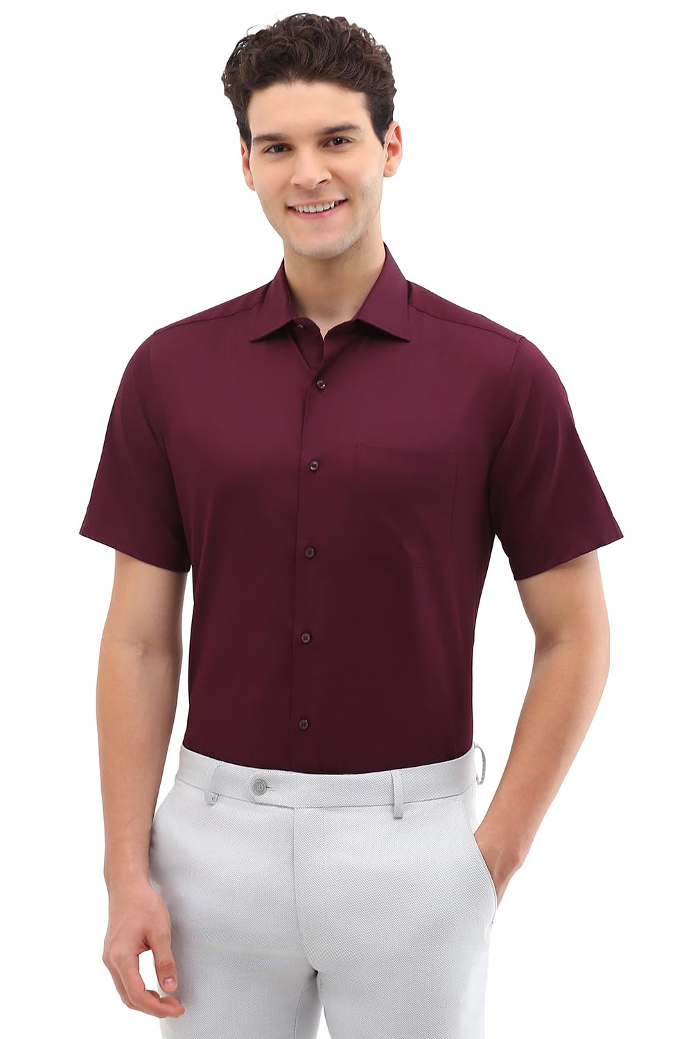 Allen Solly Men Regular Fit Formal Half Sleeve Short Sleeve Shirt