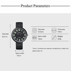 Blekon Collections New Super Large Face Stretch Band Japanese Movement PC21J Fashion Watch (Black/Luminous)
