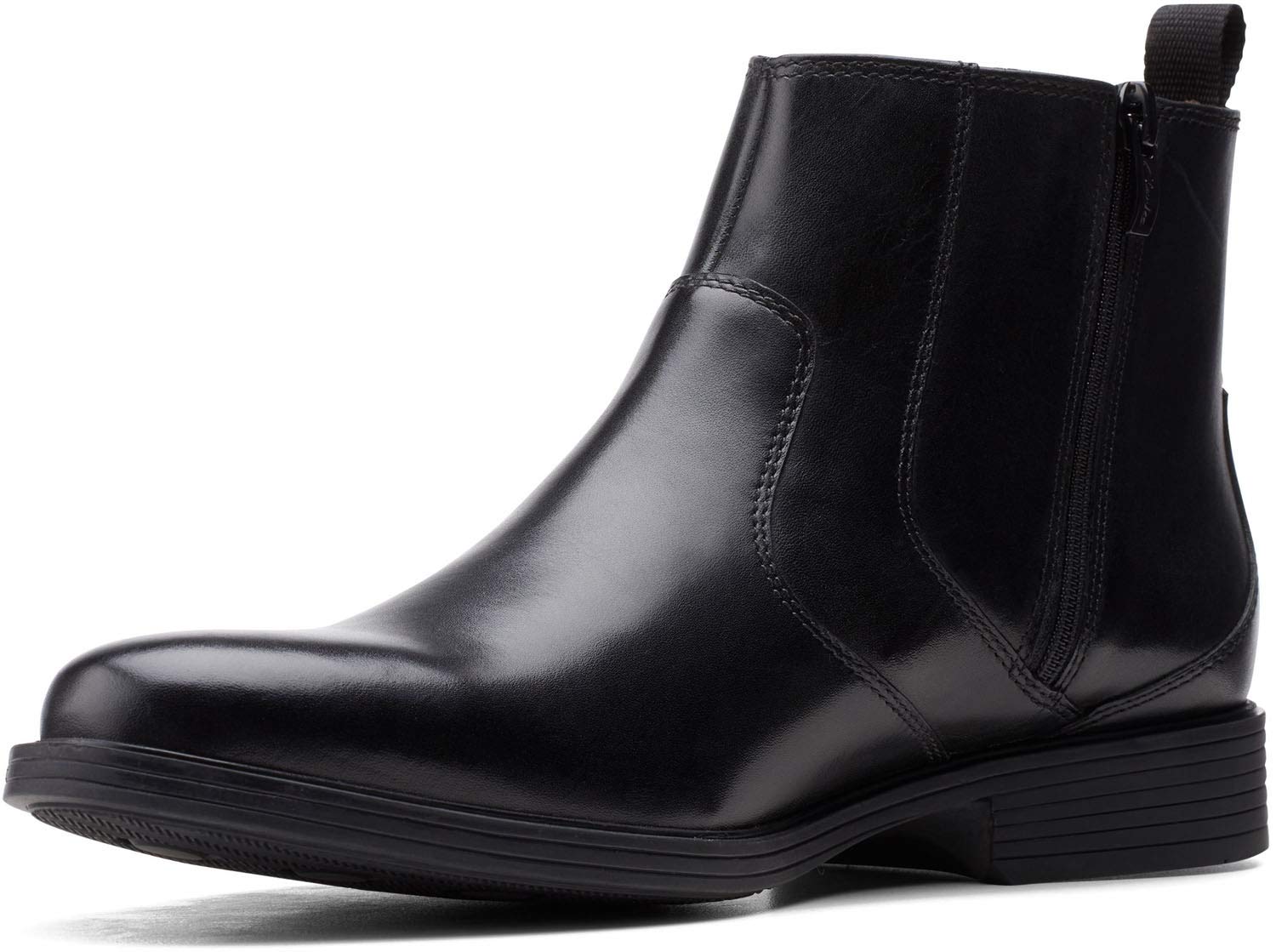 Clarks Men's Whiddon Zip Waterproof Ankle Boot, Black Leather, 10