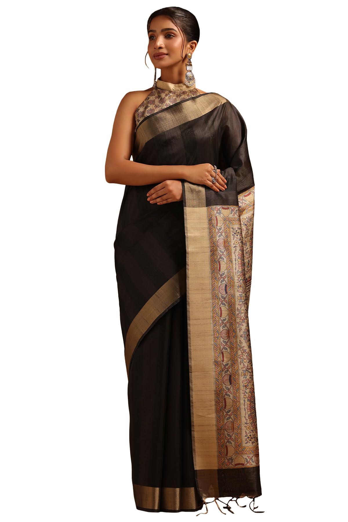 Soch Women Tussar Madhubani Printed Saree