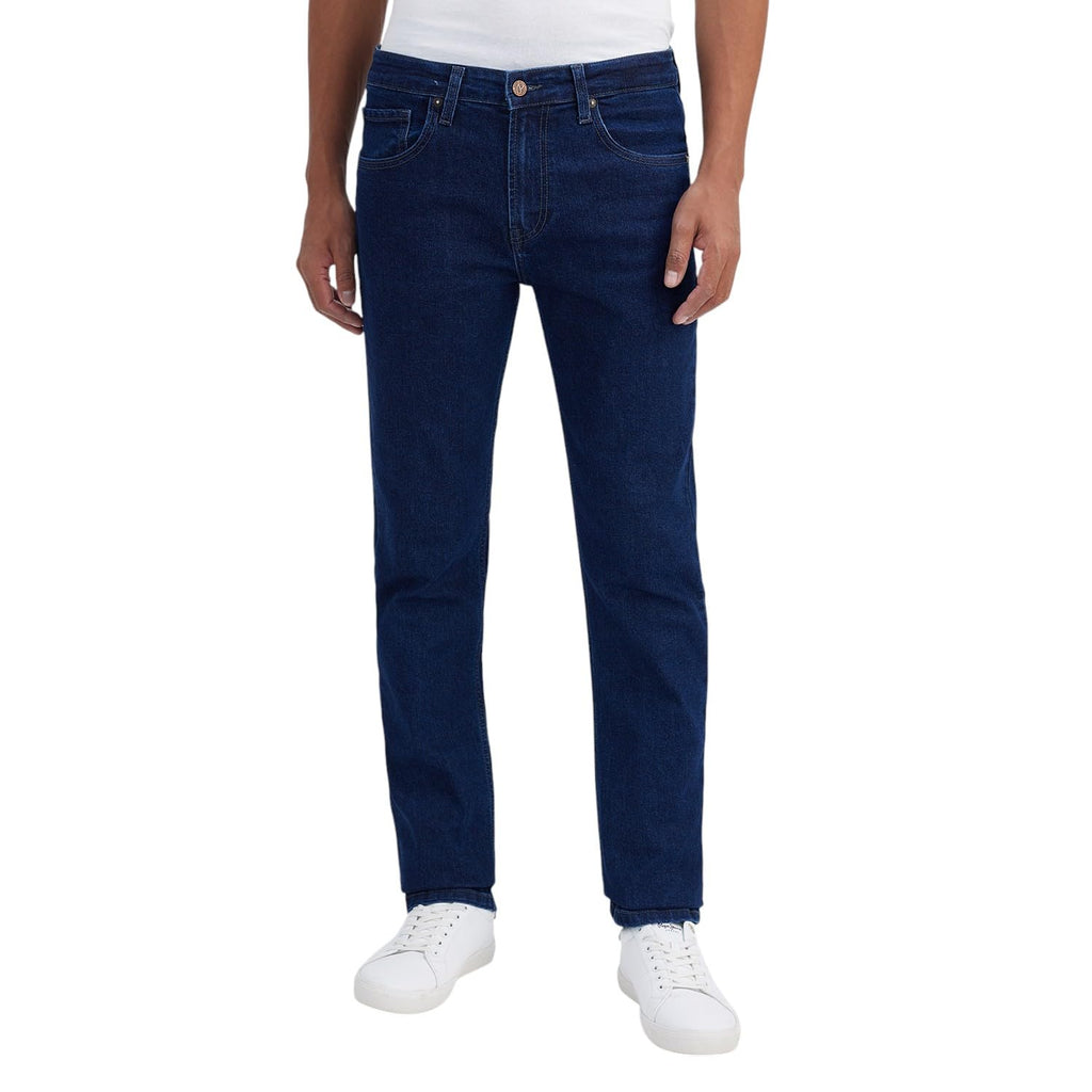 Men Dark Blue Stretch Straight Fit Jeans