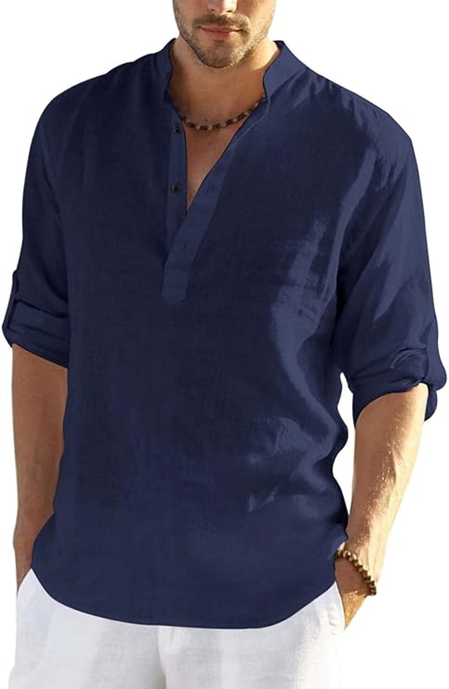 Zartha MenS Regular Fit Solid Pattern Cotton Polyester Blend Kurta With Spread Collar Long Sleeve And Standard Length | Shirt F