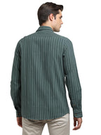 Turtle Men 100% Cotton Slim Fit Dark Green Casual Shirt