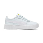 PUMA Carina Sneaker, Dewdrop White-Pel   Yellow, 2 US Unisex Little Kid