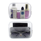 Clear Plastic Zippered Toiletry Carry Pouch TSA Approved Toiletry Bag Portable Cosmetic Makeup Bag for Vacation, Bathroom and Or